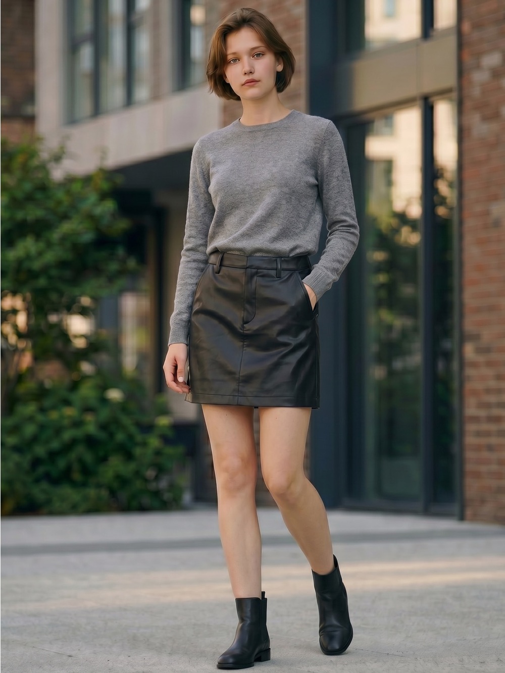 GAP Black Vegan Leather Mini Skirt - Size 8 (NWT)